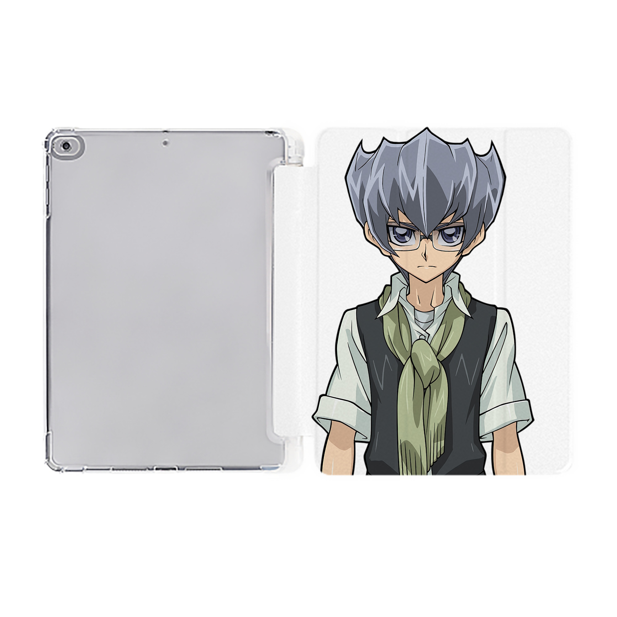 （画像用） 遊☆戯☆王 Yu-Gi-Oh! IPad ケース ペン収納付き 三つ折りスタンド PUレザー×シリコン 対応機種9.5/10.5/10.9インチ